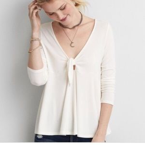 AMERICAN EAGLE soft & sexy white 3/4 sleeve shirt